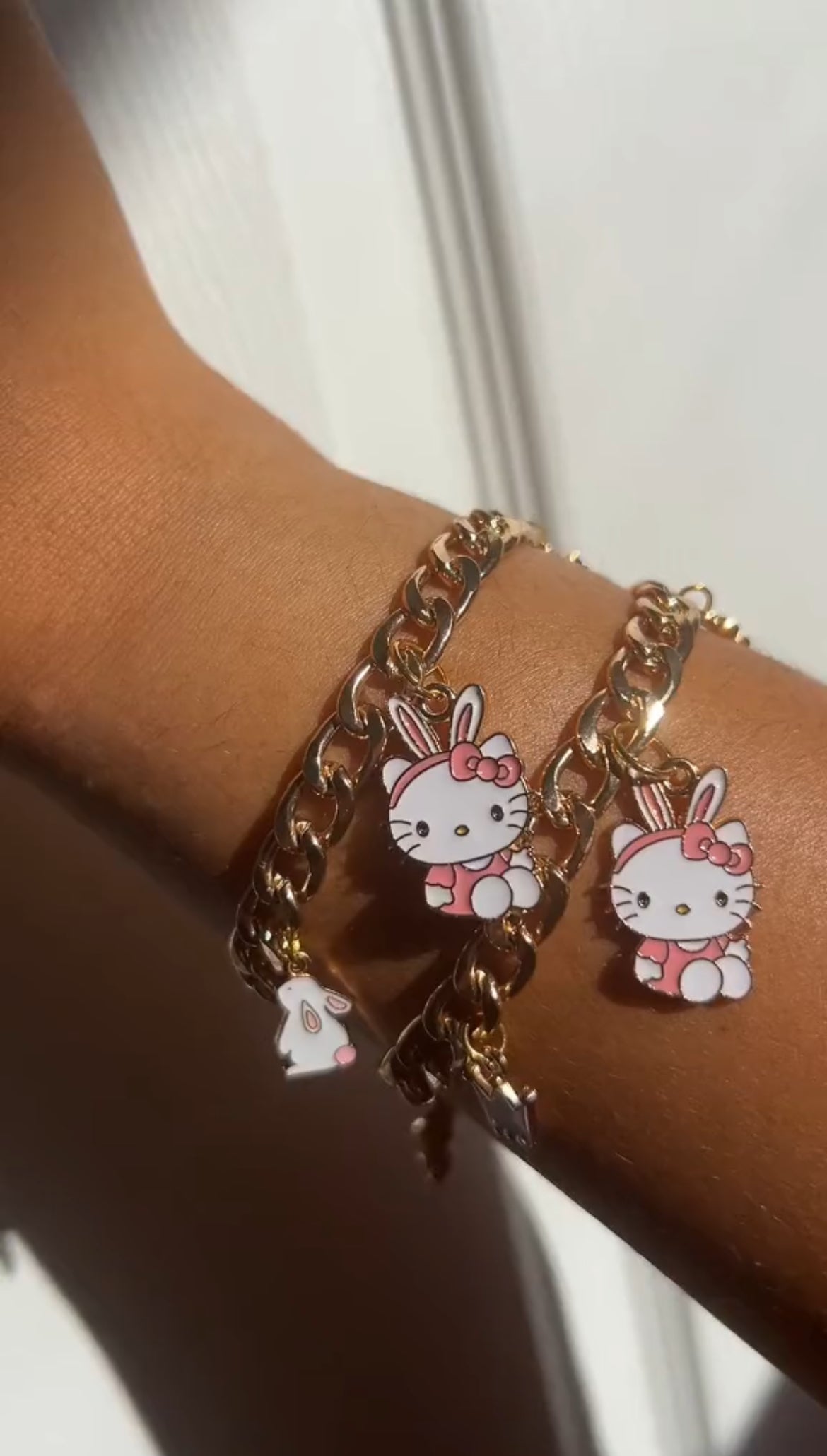 Pink HK Bunny Charm Bracelet