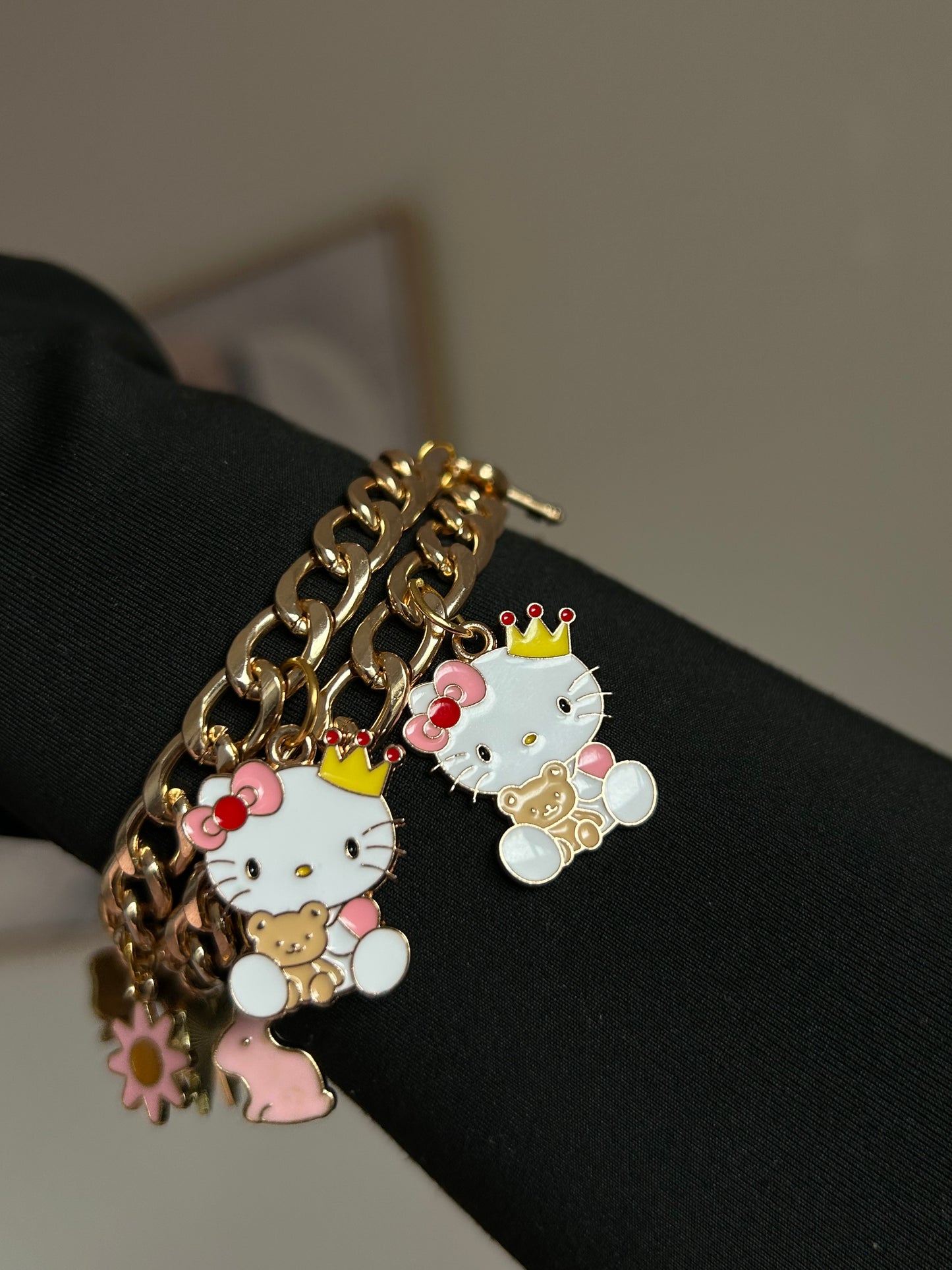 Pink HK Bear Charm Bracelet