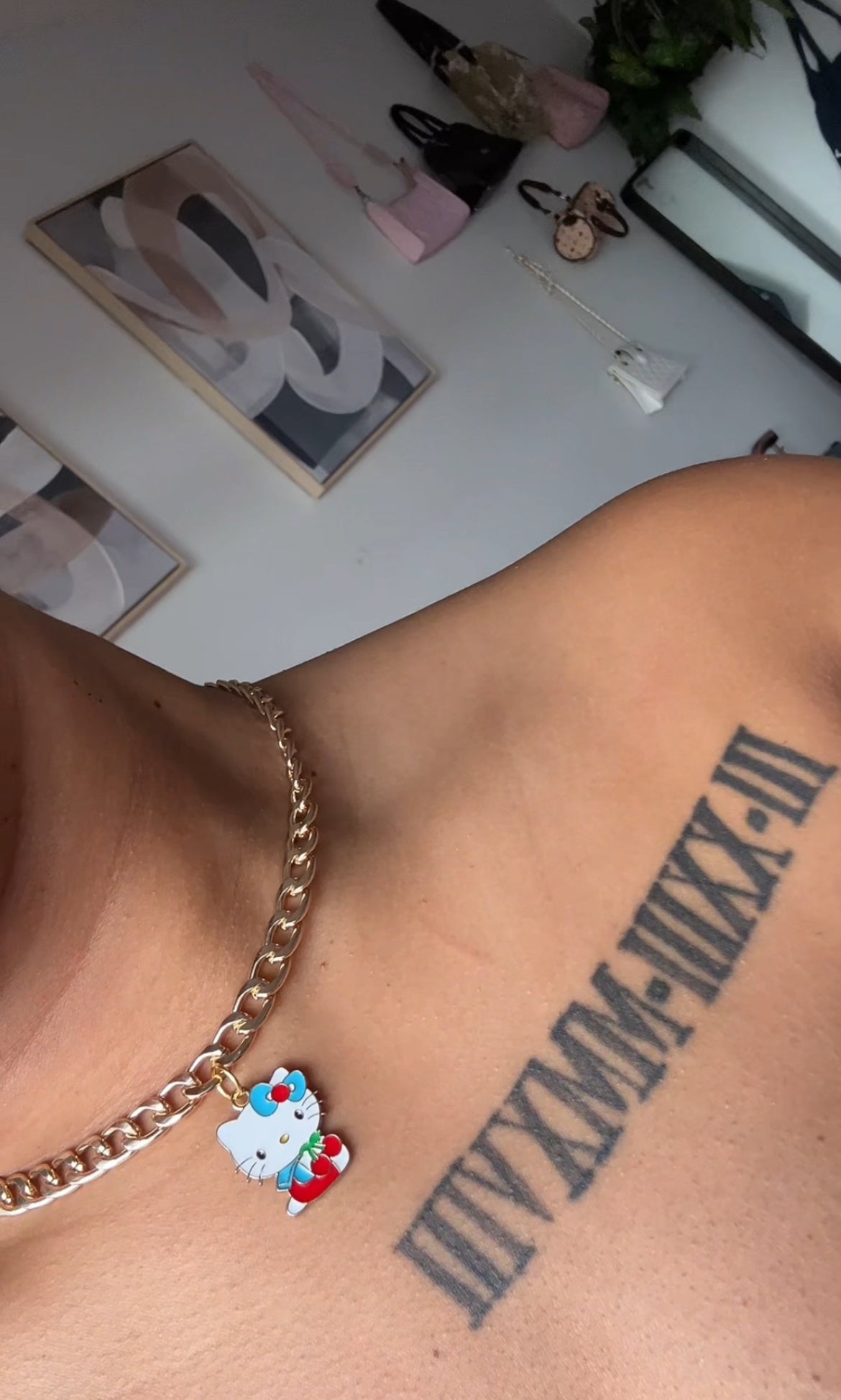 Blue HK Bow Necklace