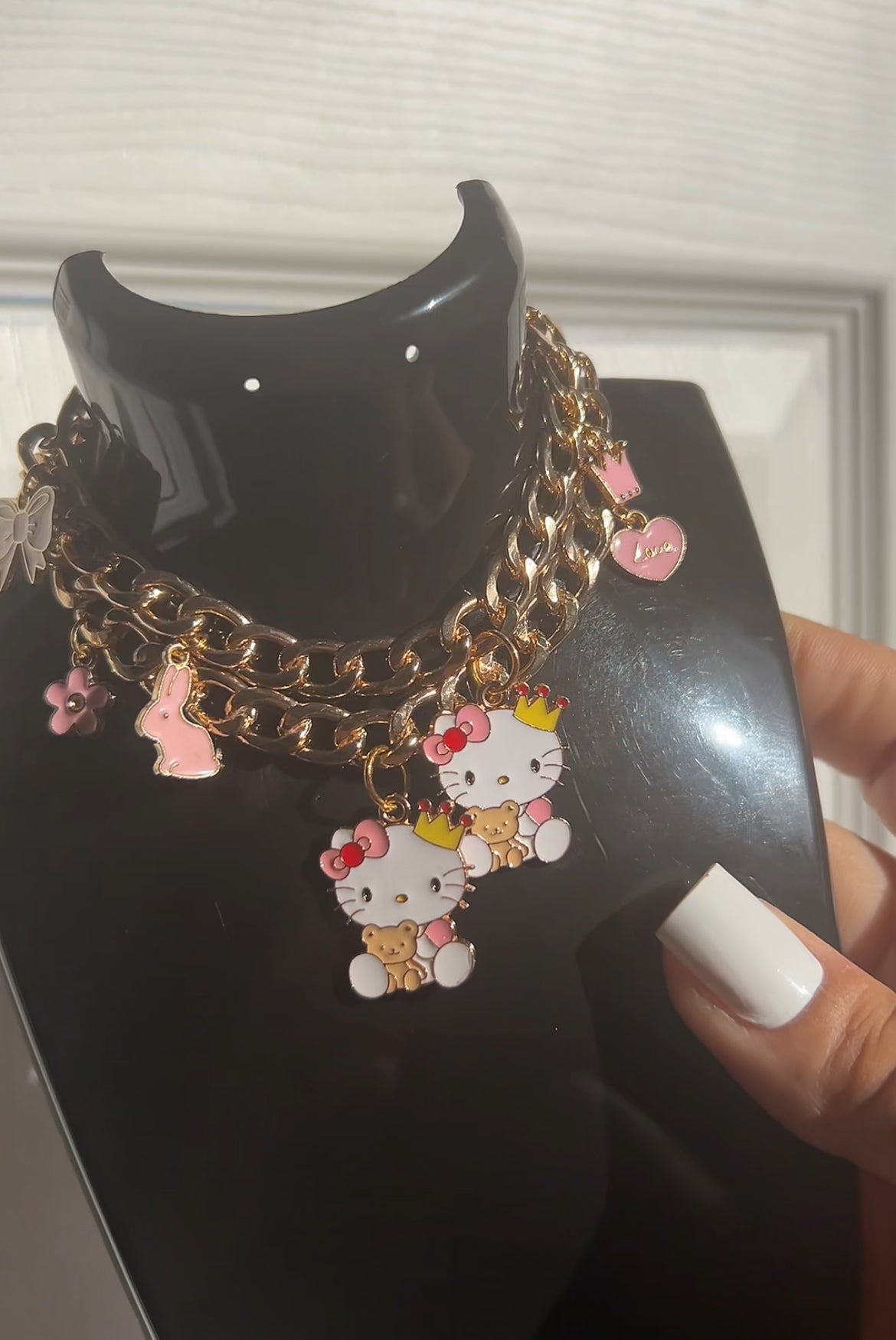 Pink HK Bear Charm Bracelet