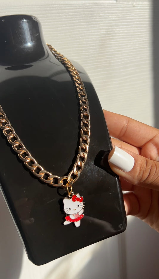 Red Hk Ballerina Necklace