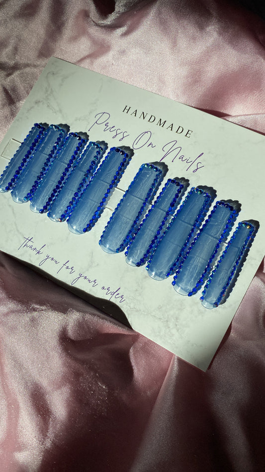 Long Aqua Blue Jewel Full Set