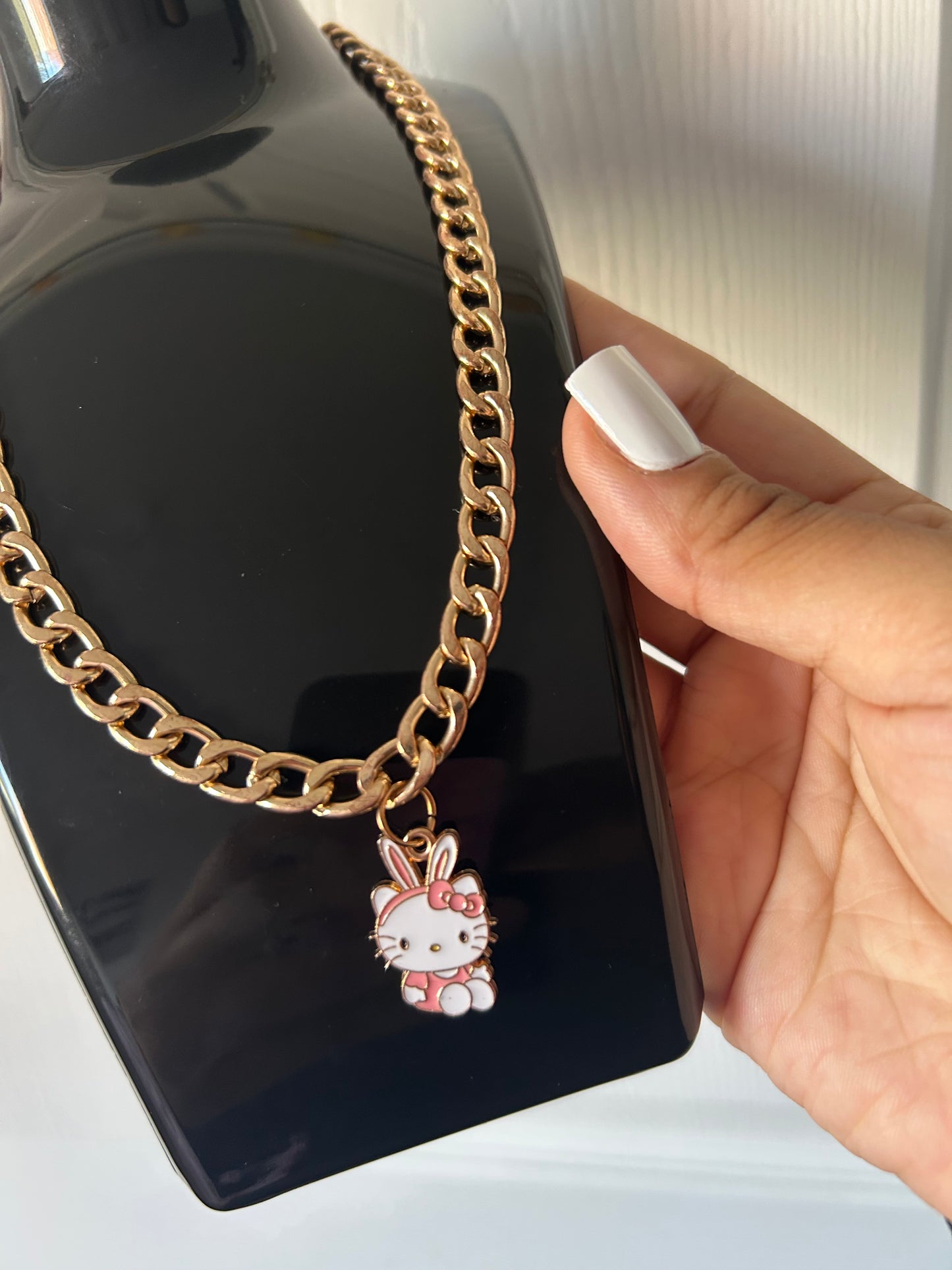 Pink HK Bunny Necklace