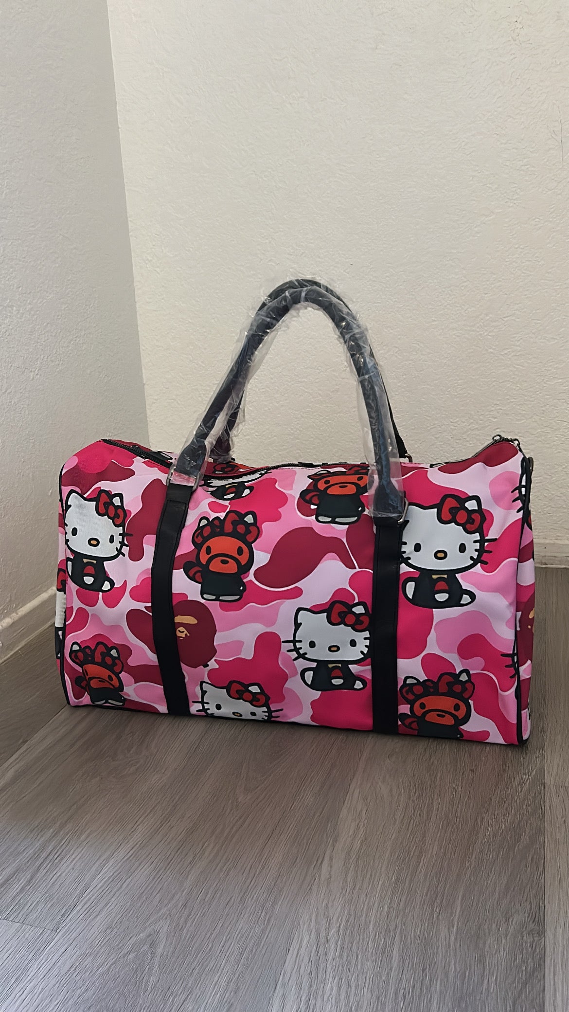 Pink HK Bape Duffle Bag