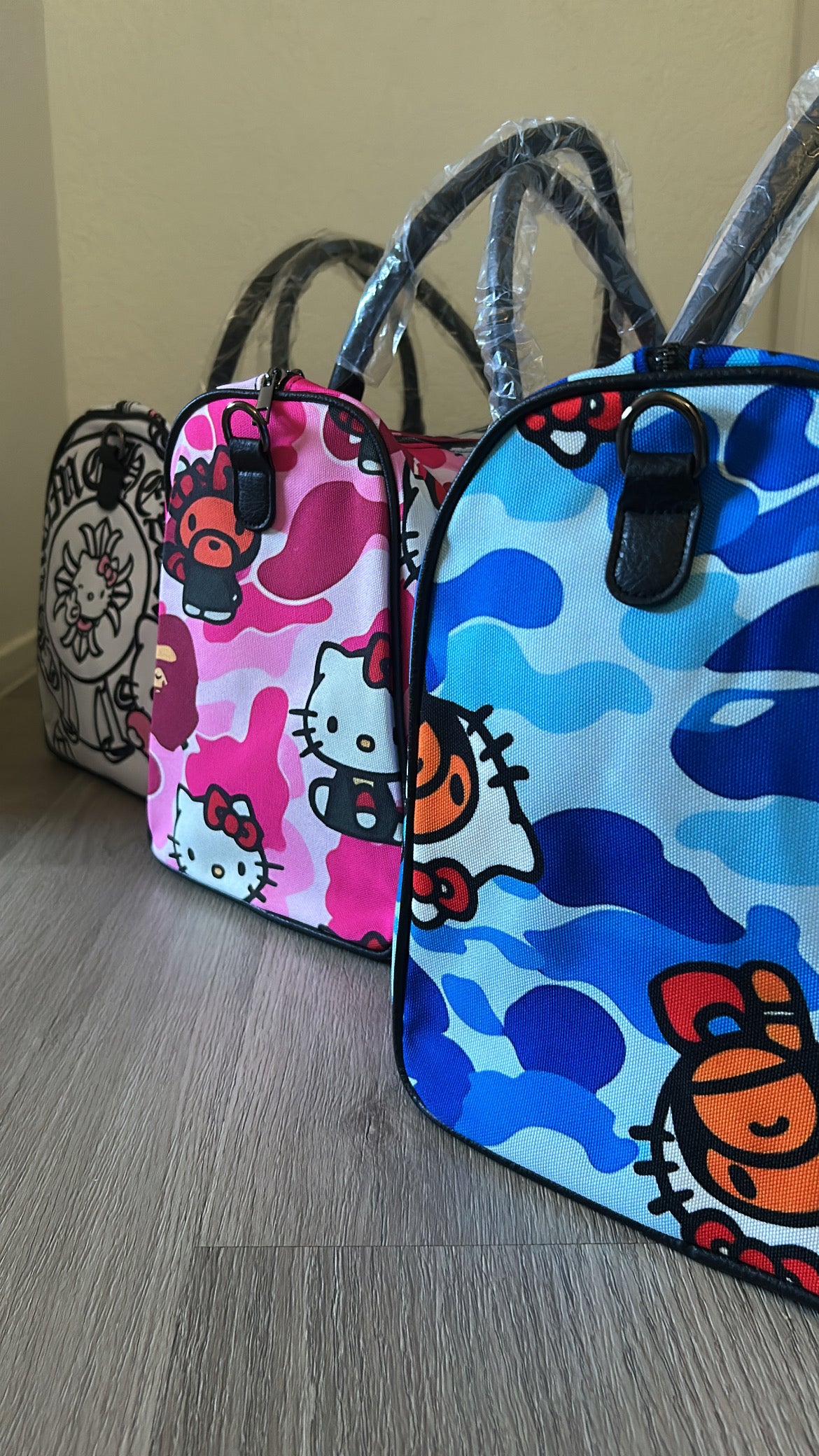 Blue HK Bape Duffle Bag