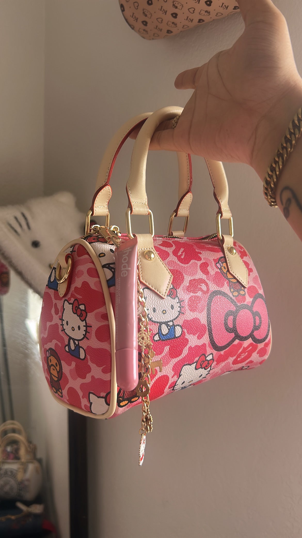 Pink Bape HK Pillow Bag