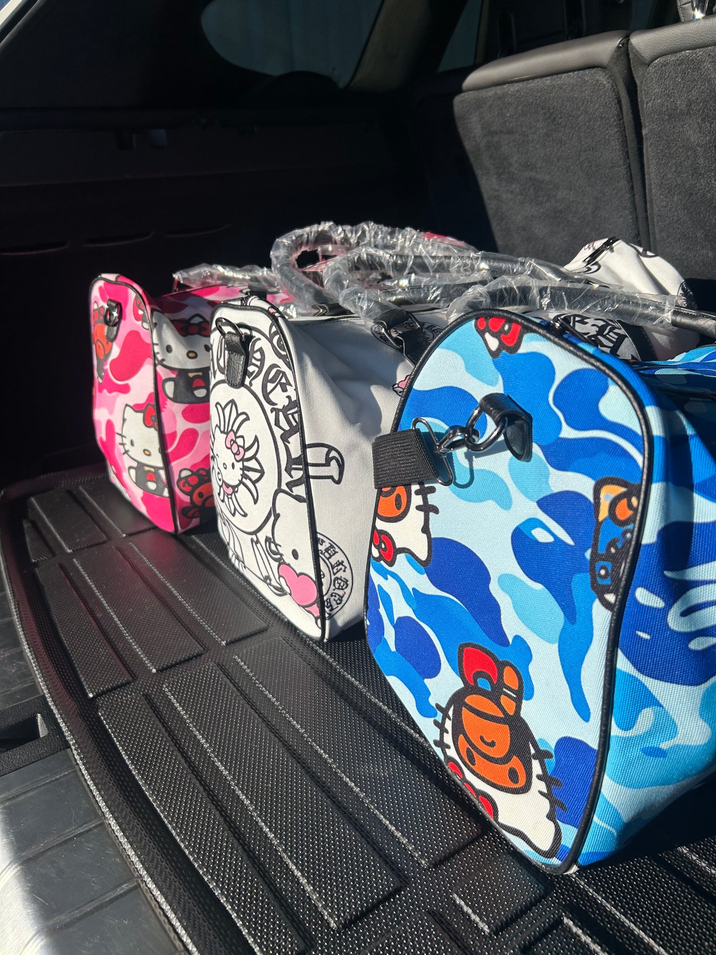 Blue HK Bape Duffle Bag