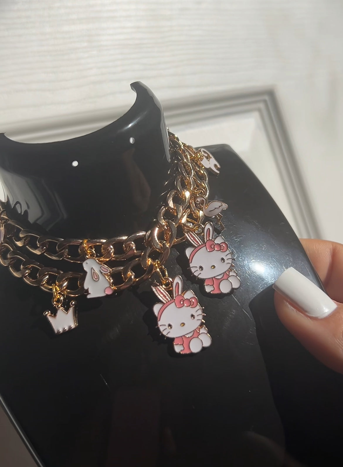 Pink HK Bunny Charm Bracelet