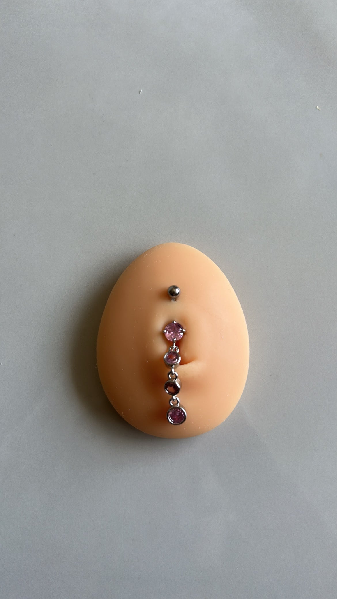 Long Pink Belly Ring