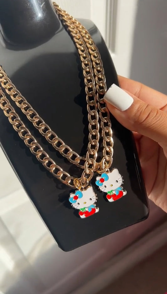 Blue HK Bow Necklace