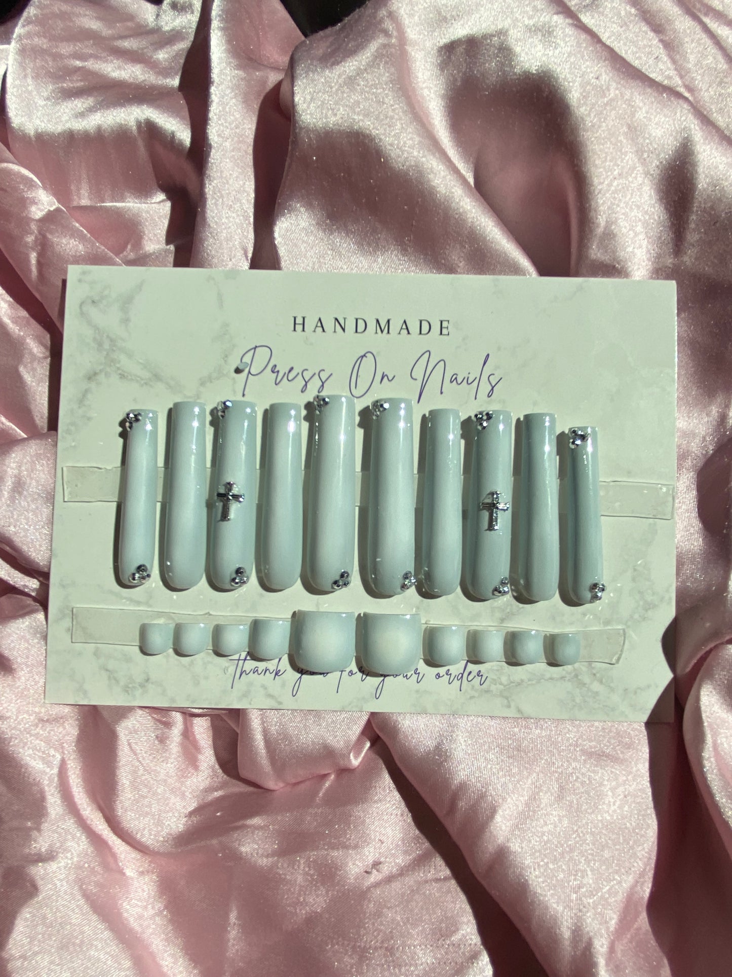 Long Grey Quartz Deluxe Nail Set