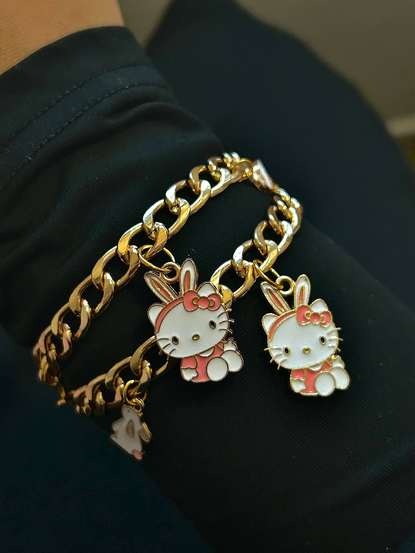 Pink HK Bunny Charm Bracelet