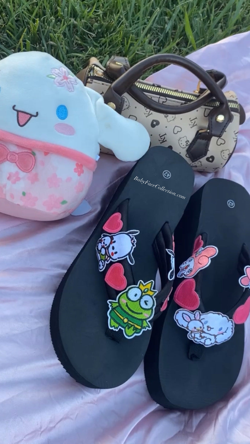 Keroppi & Cinnamonroll Y2K Platform Sandals