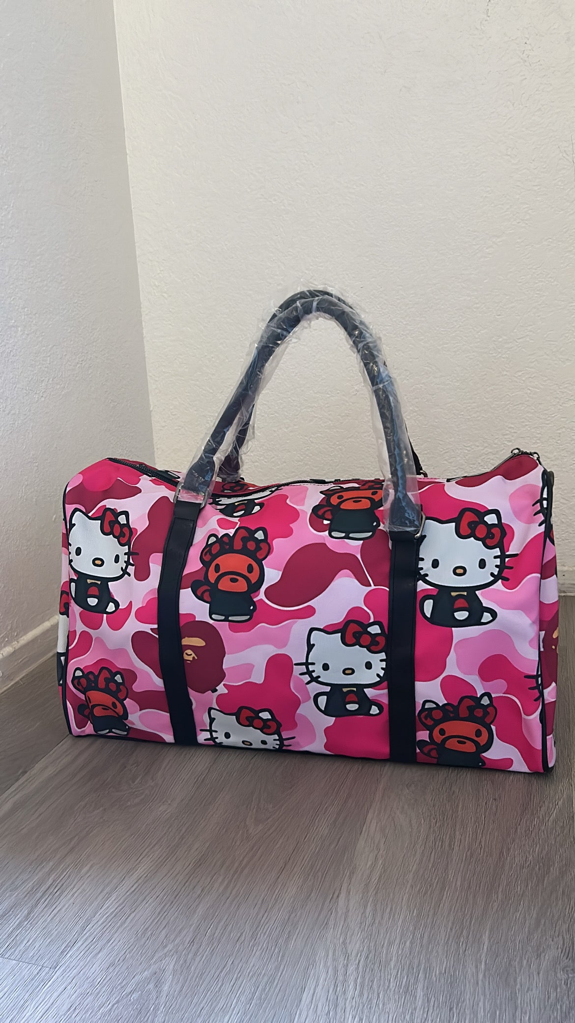 Pink HK Bape Duffle Bag